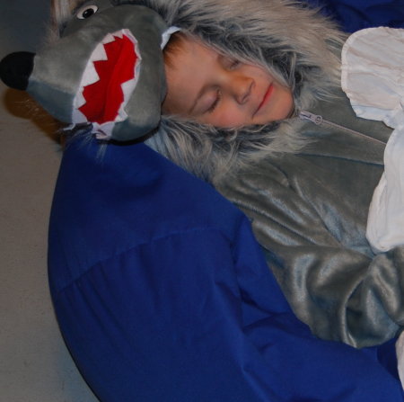 Wolf im Großmutterbett